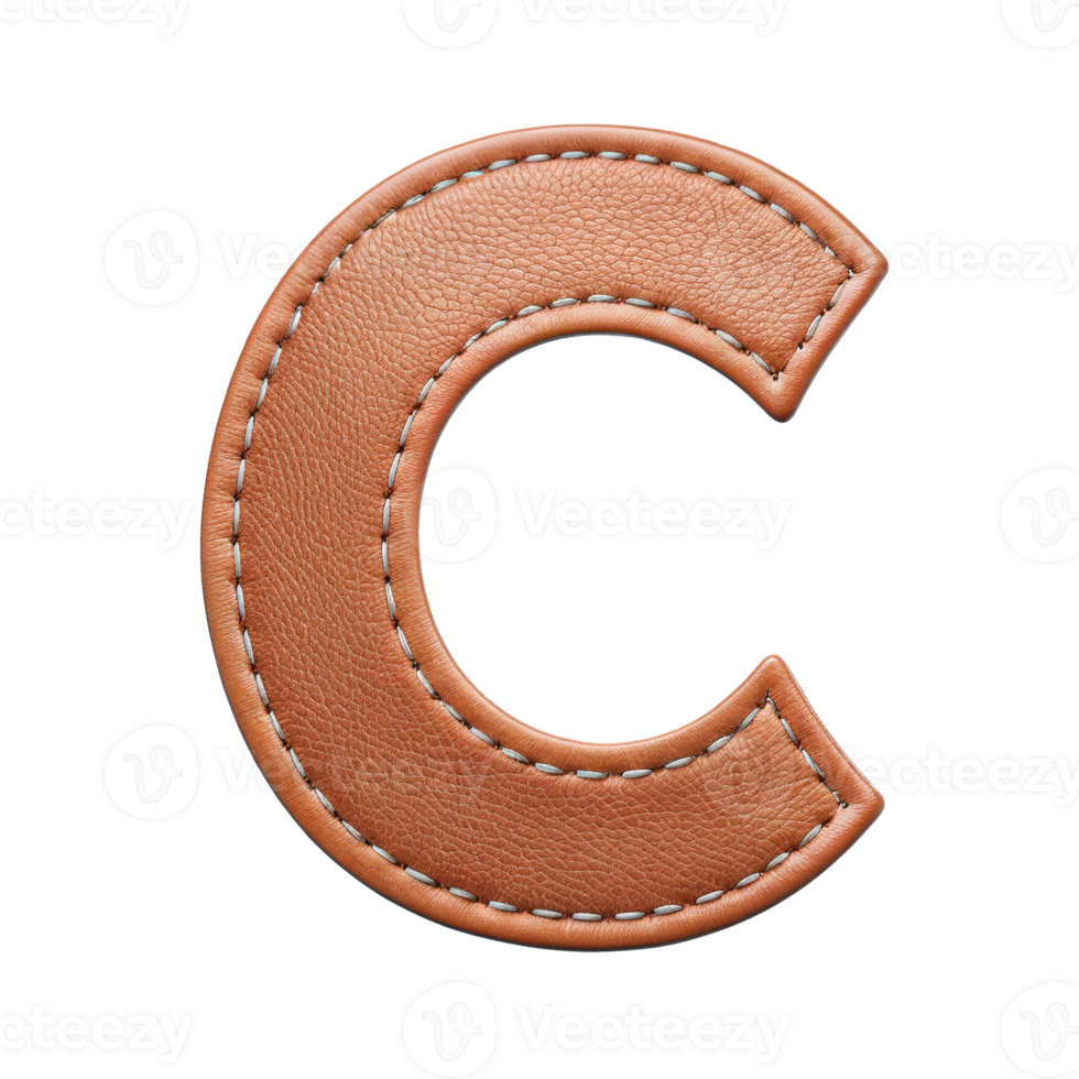 AI generated Leather alphabet on transparent background png
