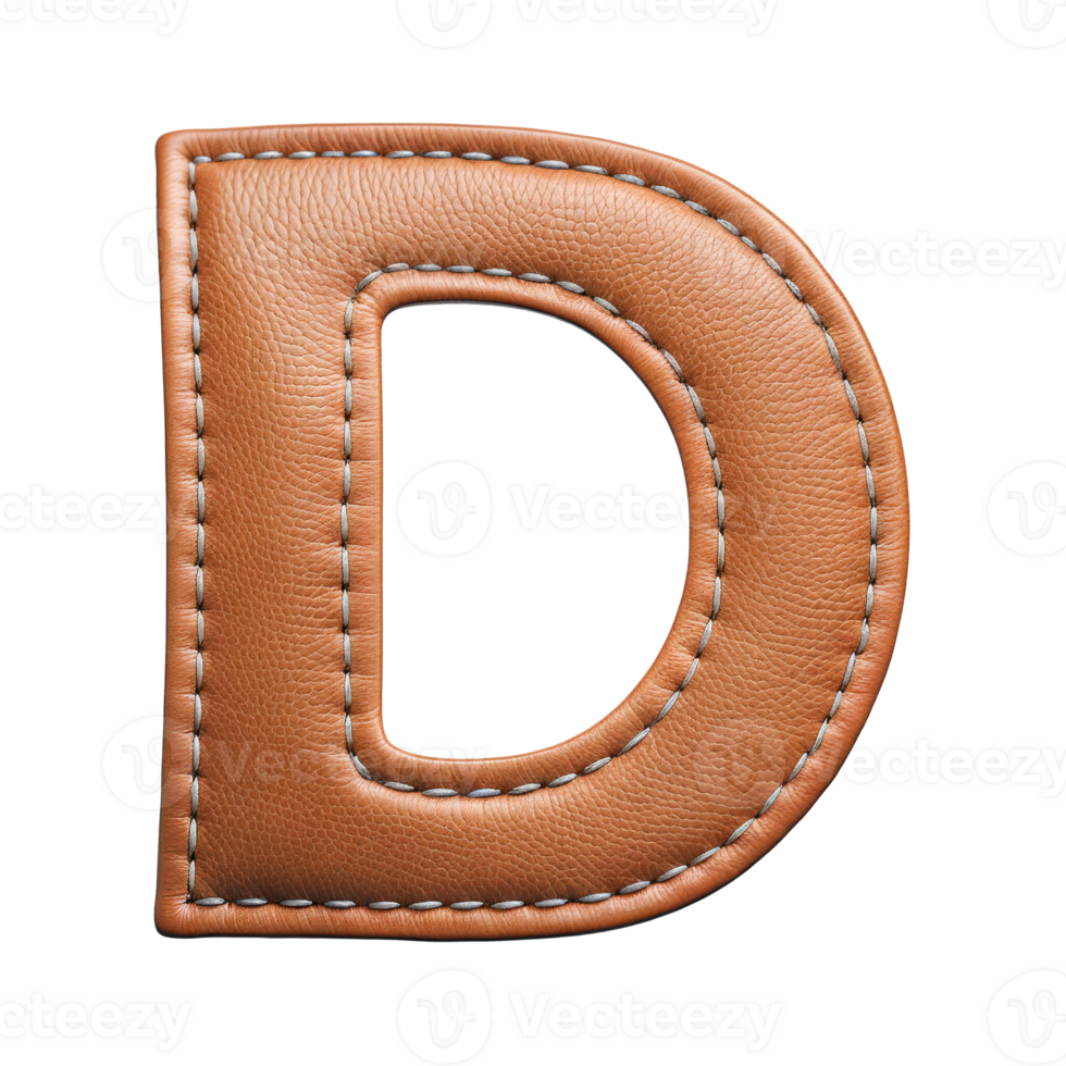 AI generated Leather alphabet on transparent background png