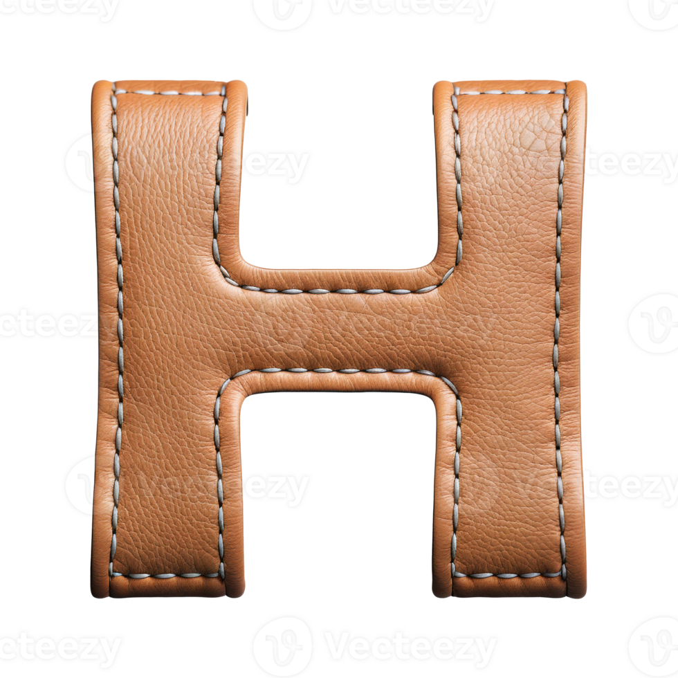 AI generated Leather alphabet on transparent background png