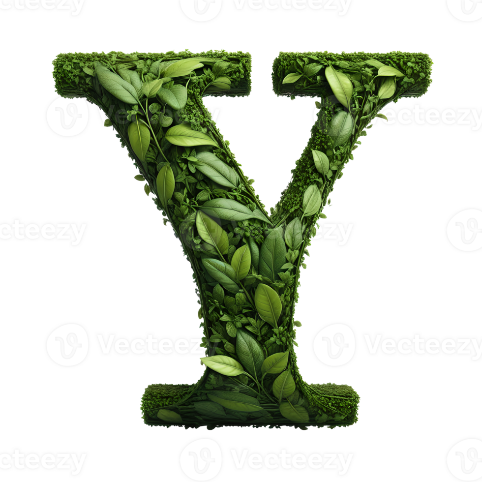 AI generated Alphabet made from leaves. png