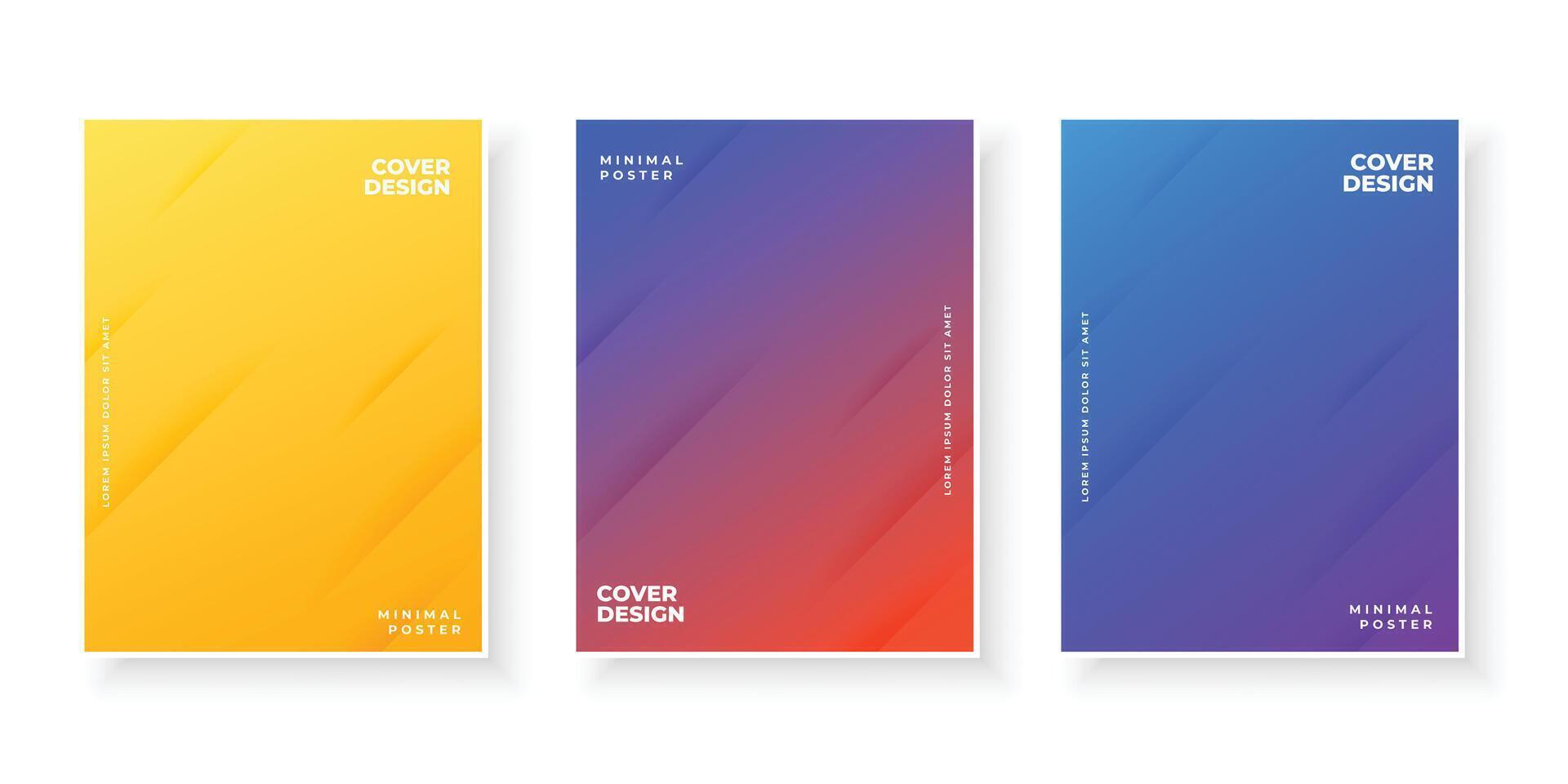 Colorful modern gradient covers abstract design set vector