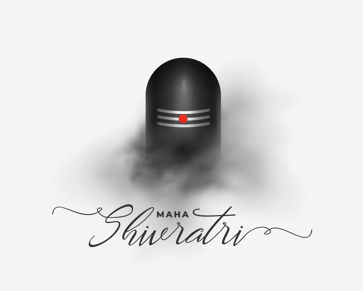 happy maha shivratri celebration background with shivling design vector