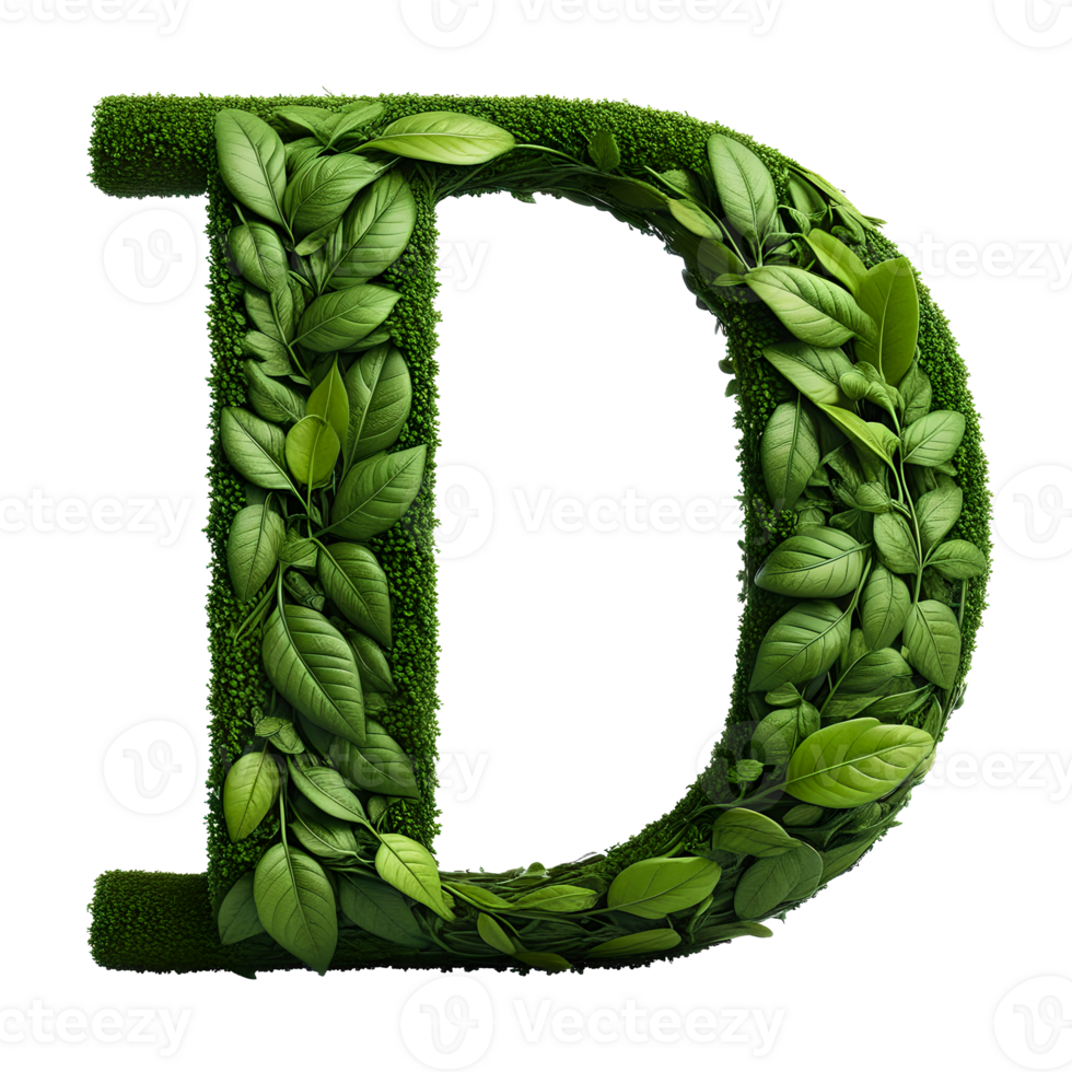 AI generated Alphabet made from leaves. png