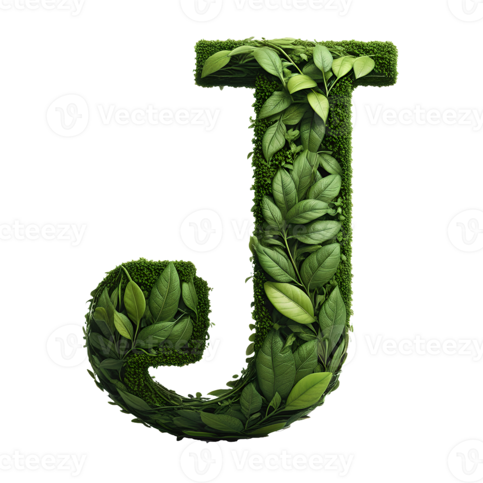 AI generated Alphabet made from leaves. png