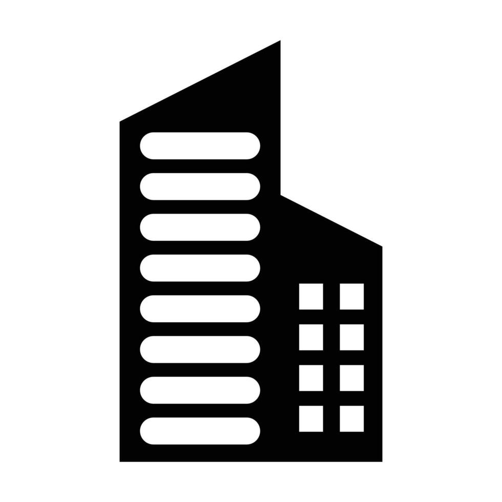 rascacielos icono vector. plano negro icono aislado en blanco antecedentes. recursos gráfico elemento diseño. vector ilustración con un propiedad tema