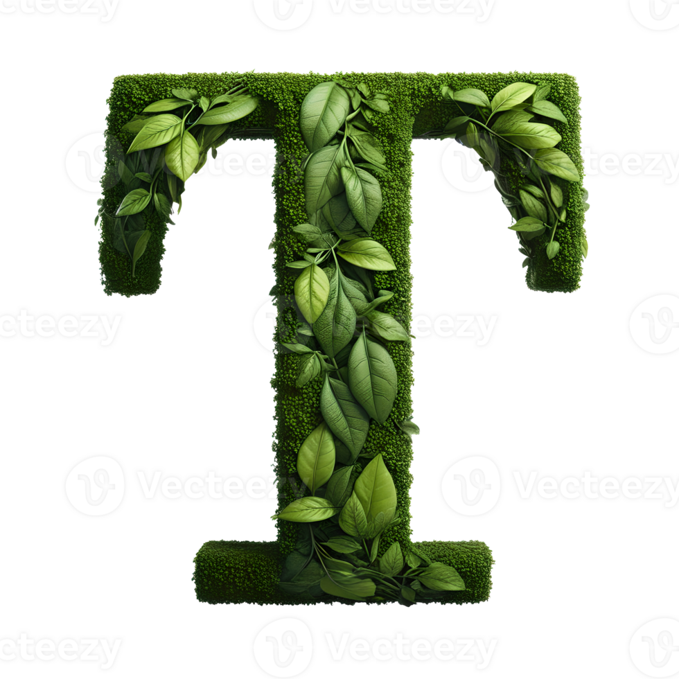 AI generated Alphabet made from leaves. png