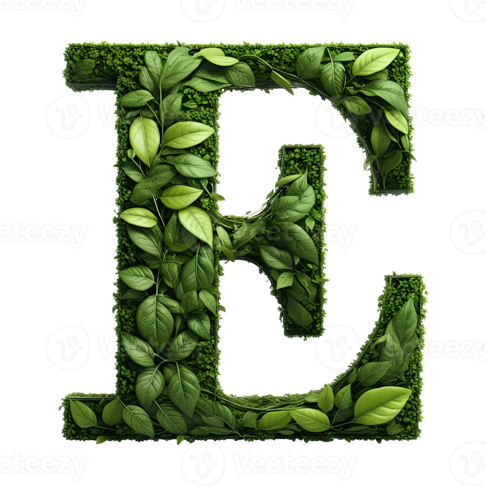 AI generated Alphabet made from leaves. png