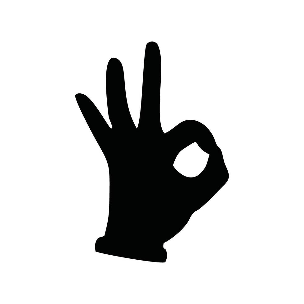 Hand ok sign icon. Hand OK symbol. Flat design style. resources graphic element design. Vector illustration with an educational theme.
