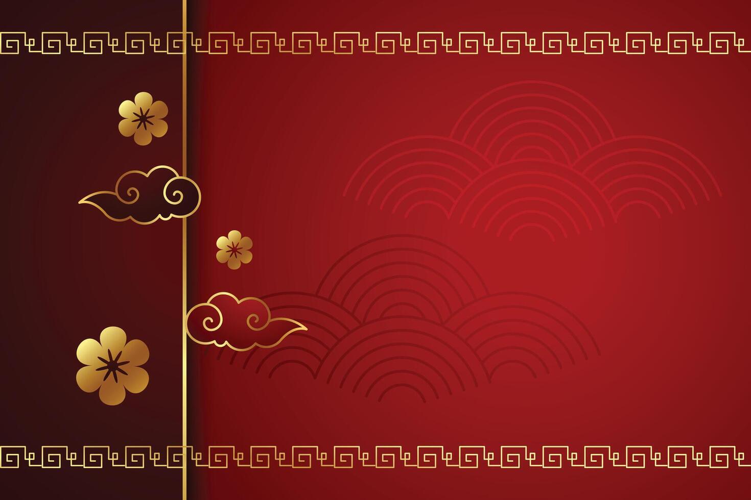 decorative chinese pattern red background vector