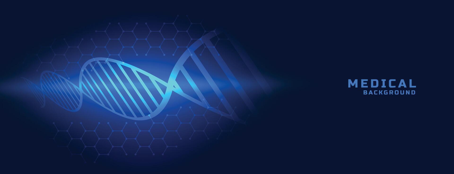 dna banner in blue medical background style vector