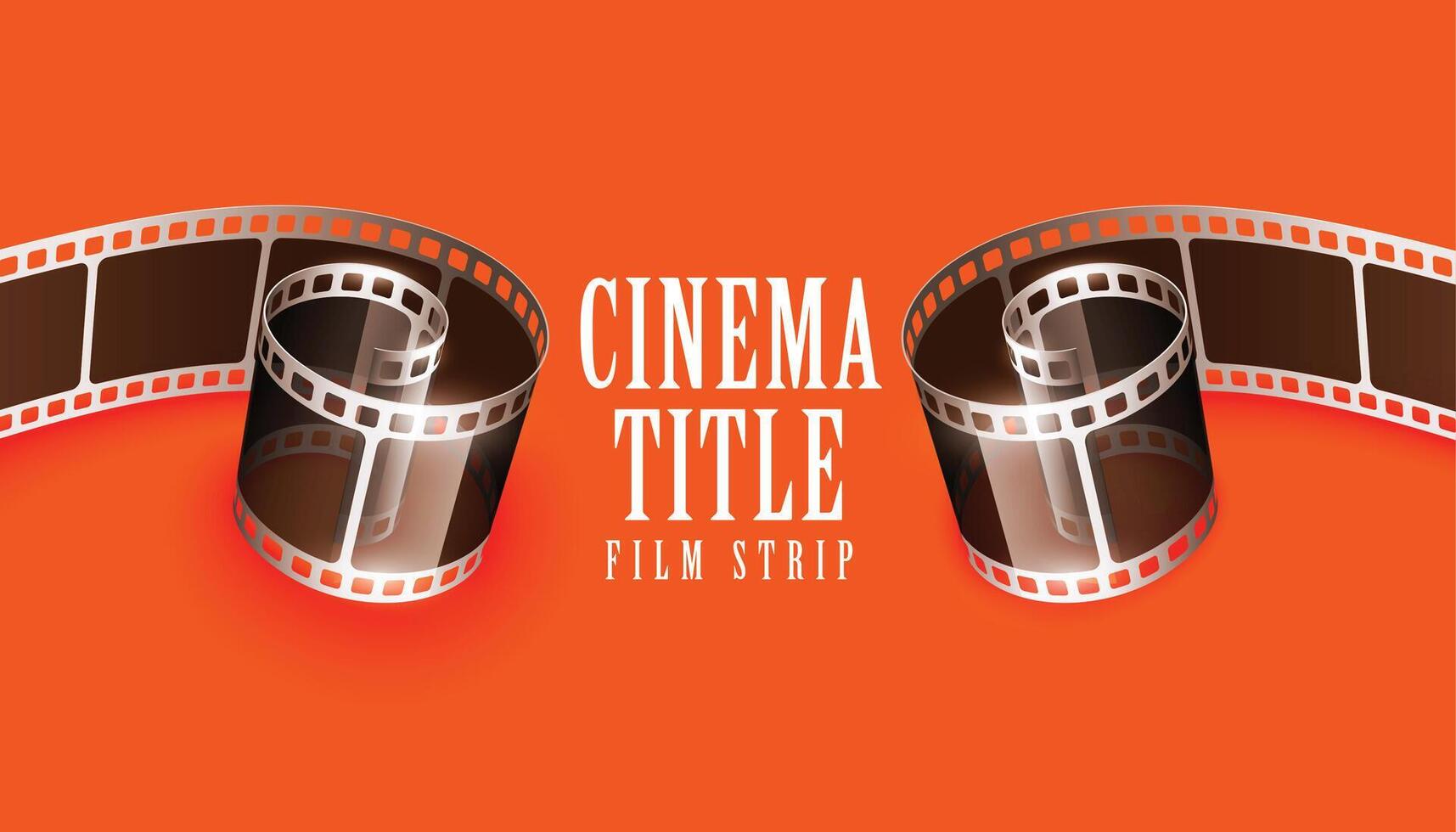 3d cinema film strip title background vector