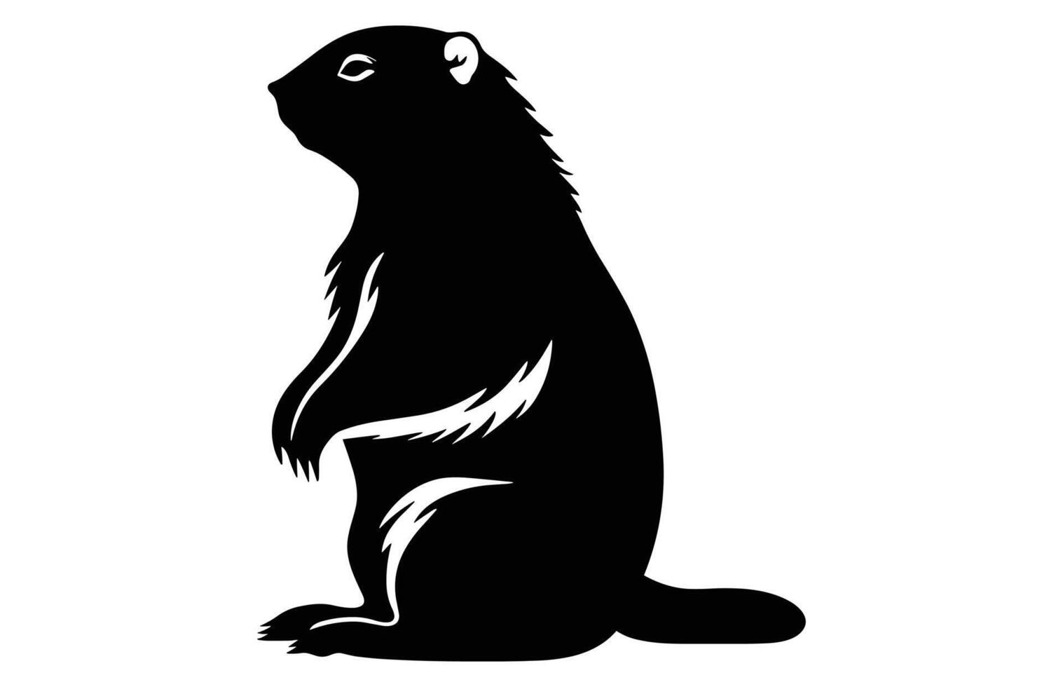 marmota pensando silueta diseño, marmota pensando negro vector diseño ,