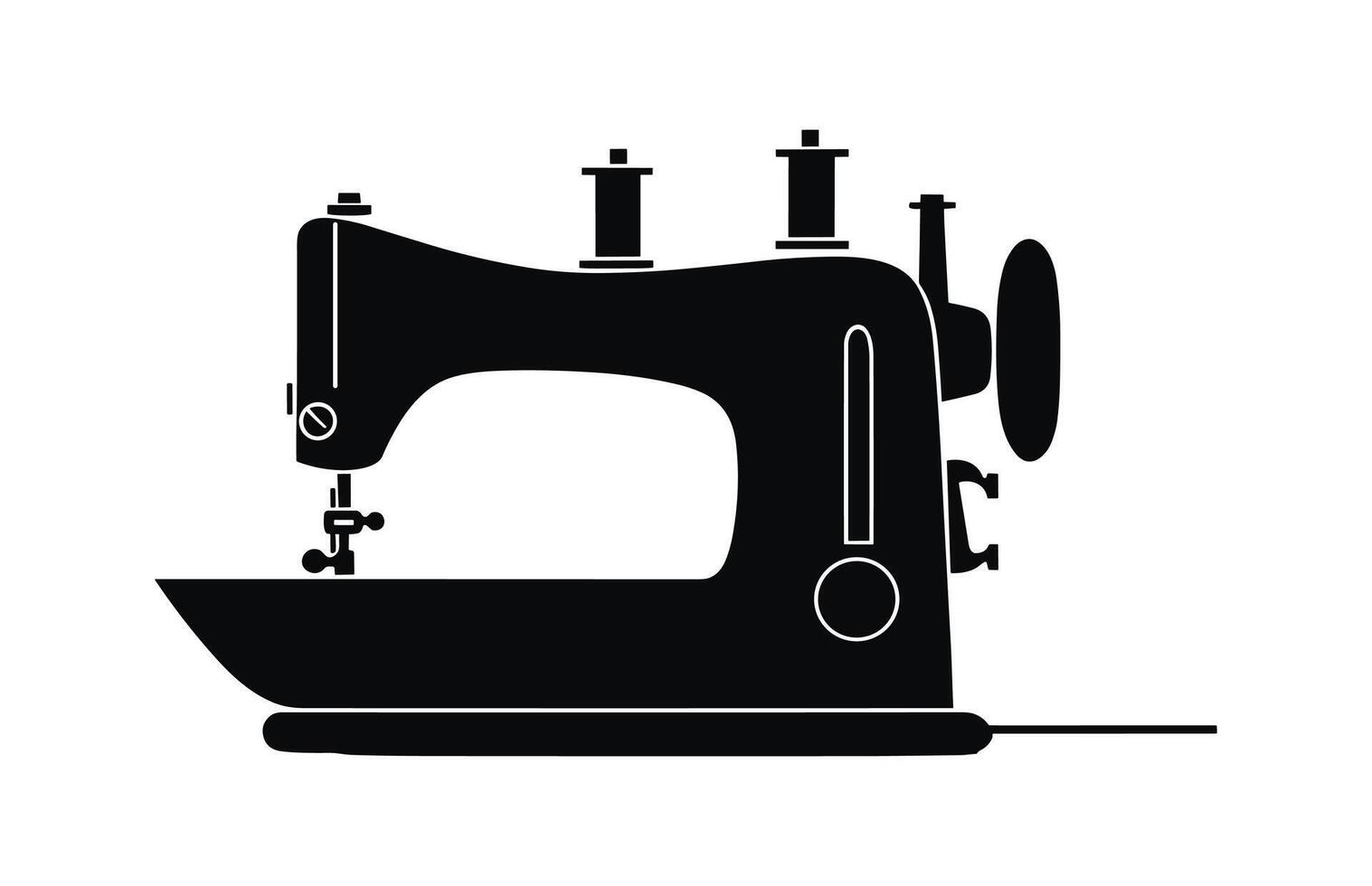 Sewing machine vector illustration, Sewing logo atelier,Manual Sew, Sewing Machine Silhouette Icon,