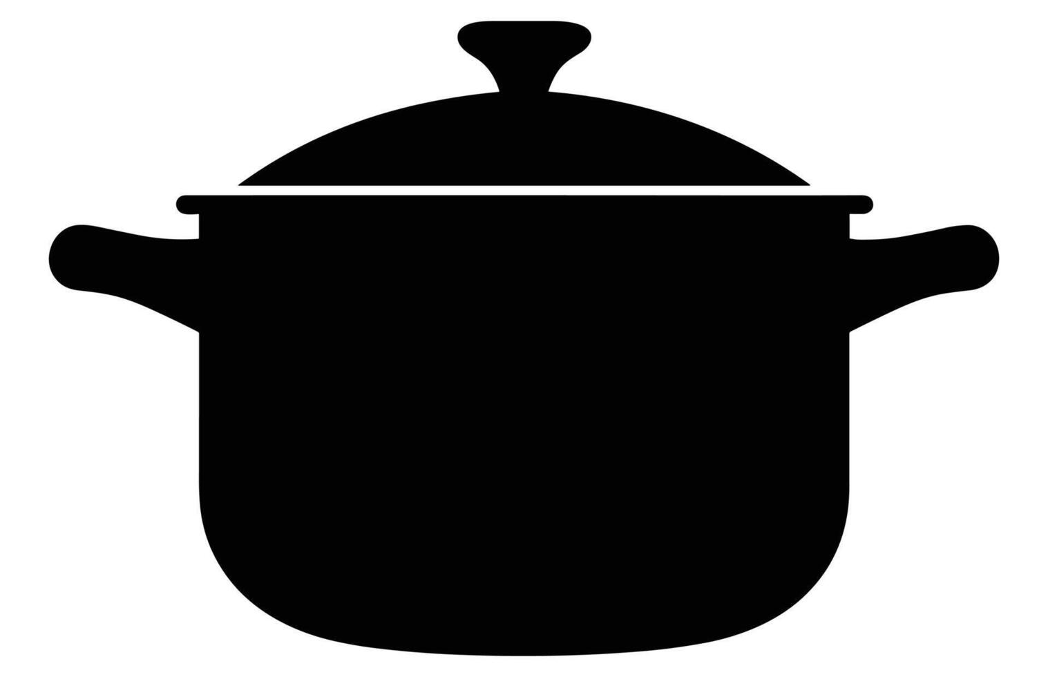 cooking pot silhouette, Kitchen cooking pots vector icon set