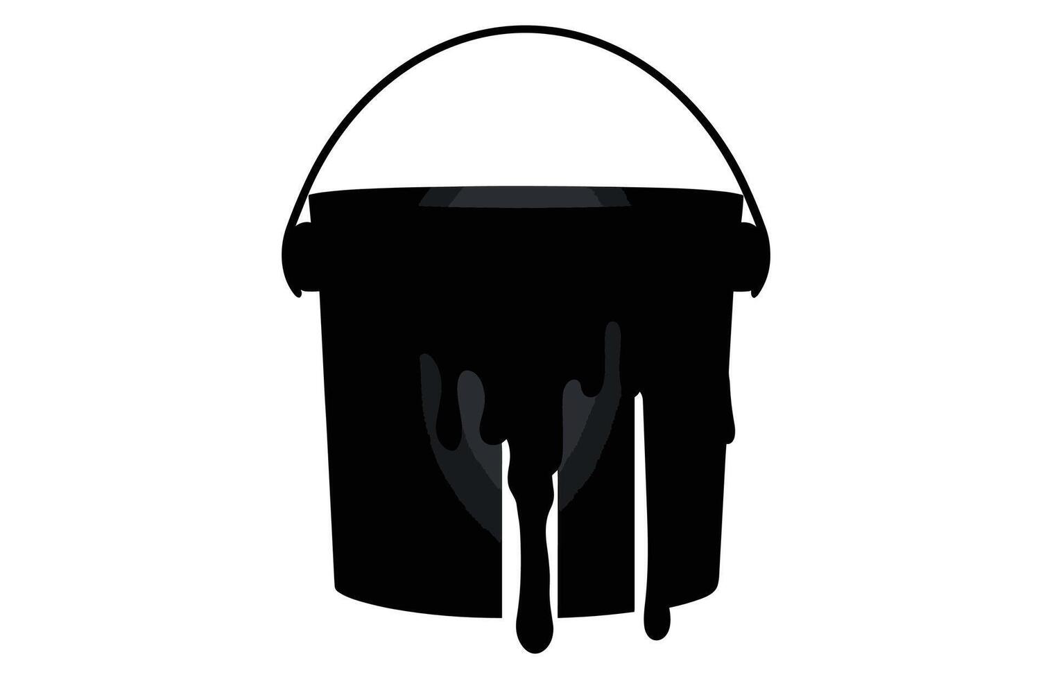 Paint Melting Bucket silhouette, Paint Bucket Icon Flat Graphic Design vector