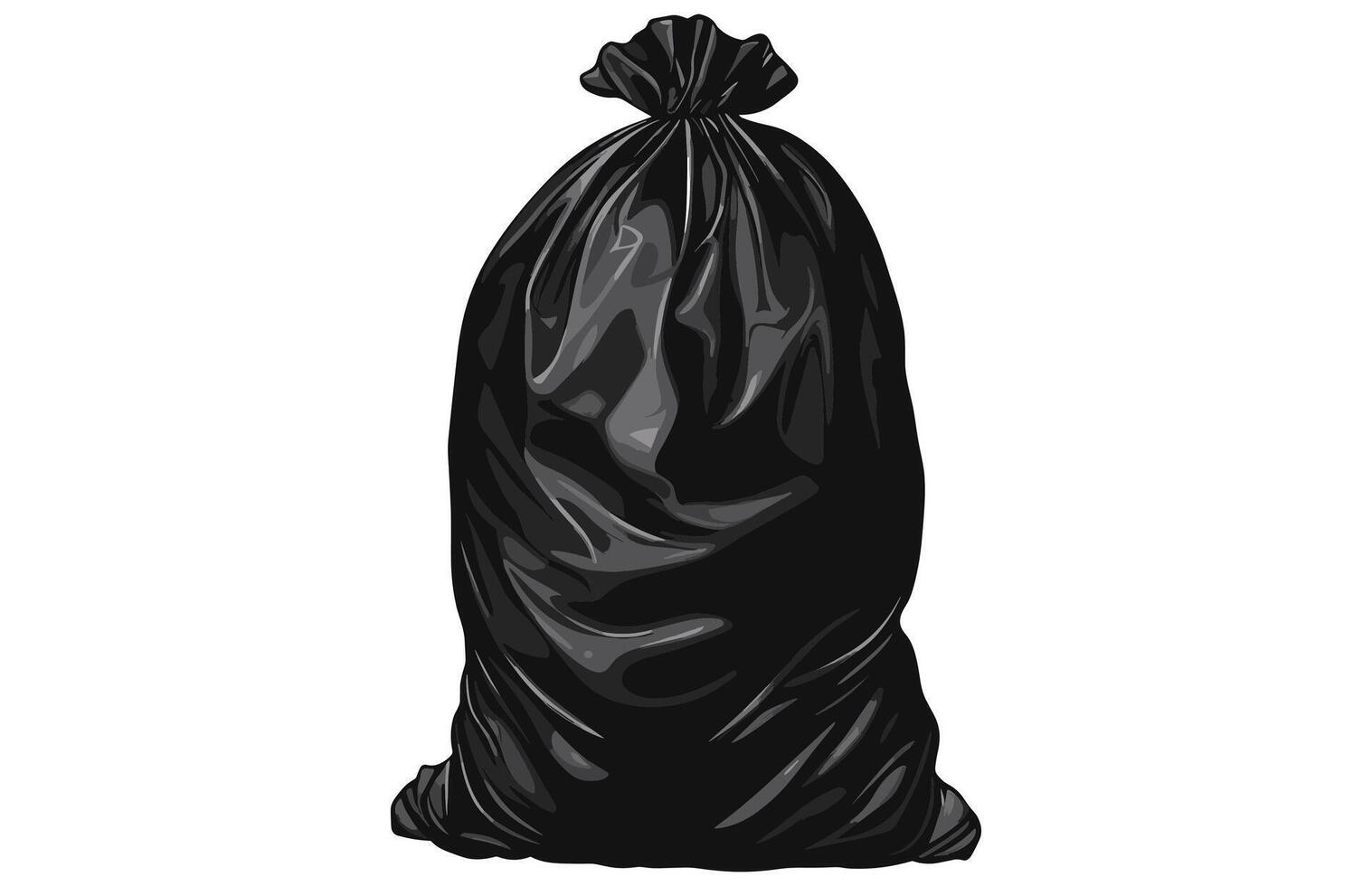 Rubbish bag silhouette icon,Packages with garbage vector illustration of big black plastic bags.