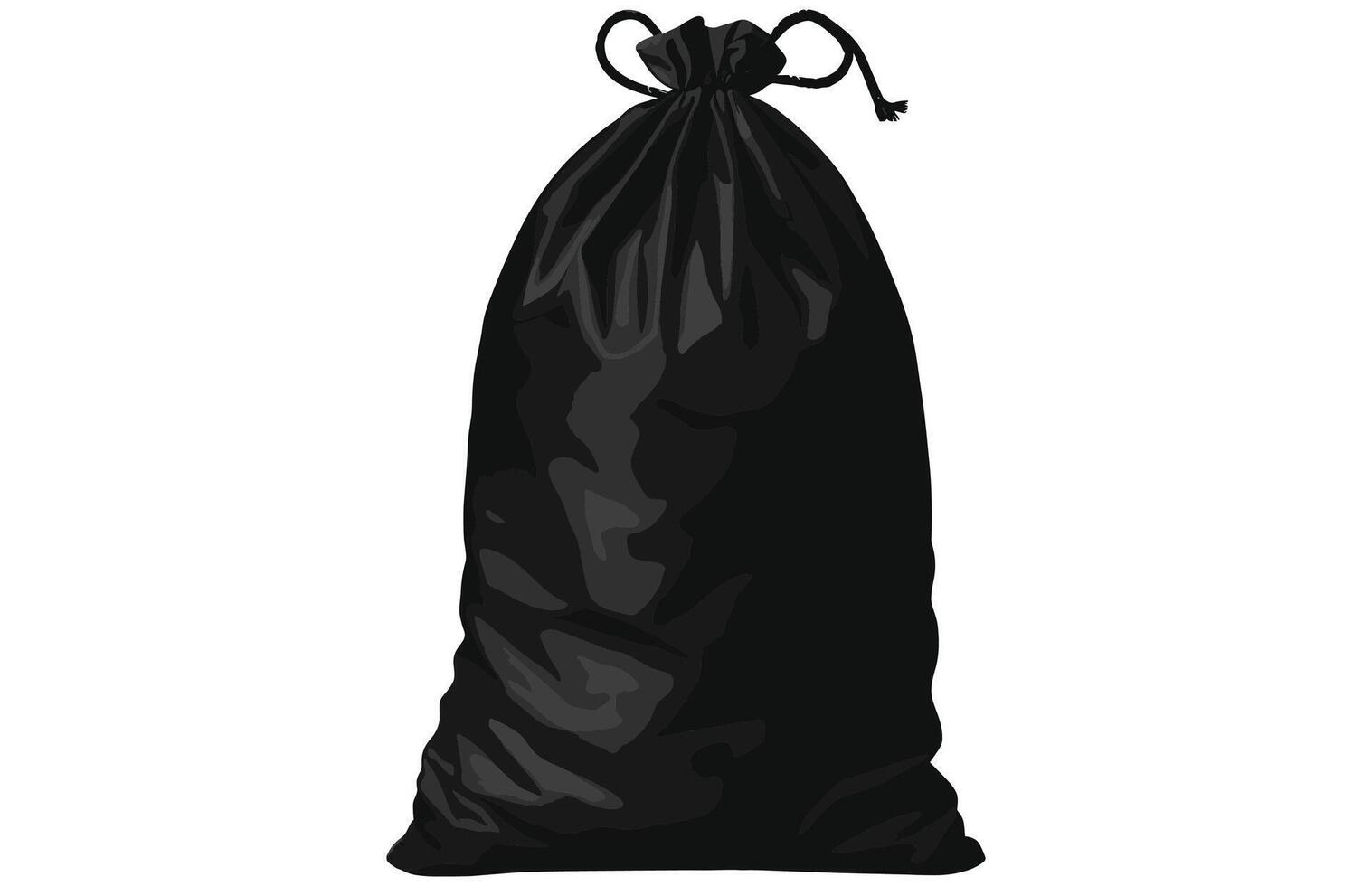 Rubbish bag silhouette icon,Packages with garbage vector illustration of big black plastic bags.