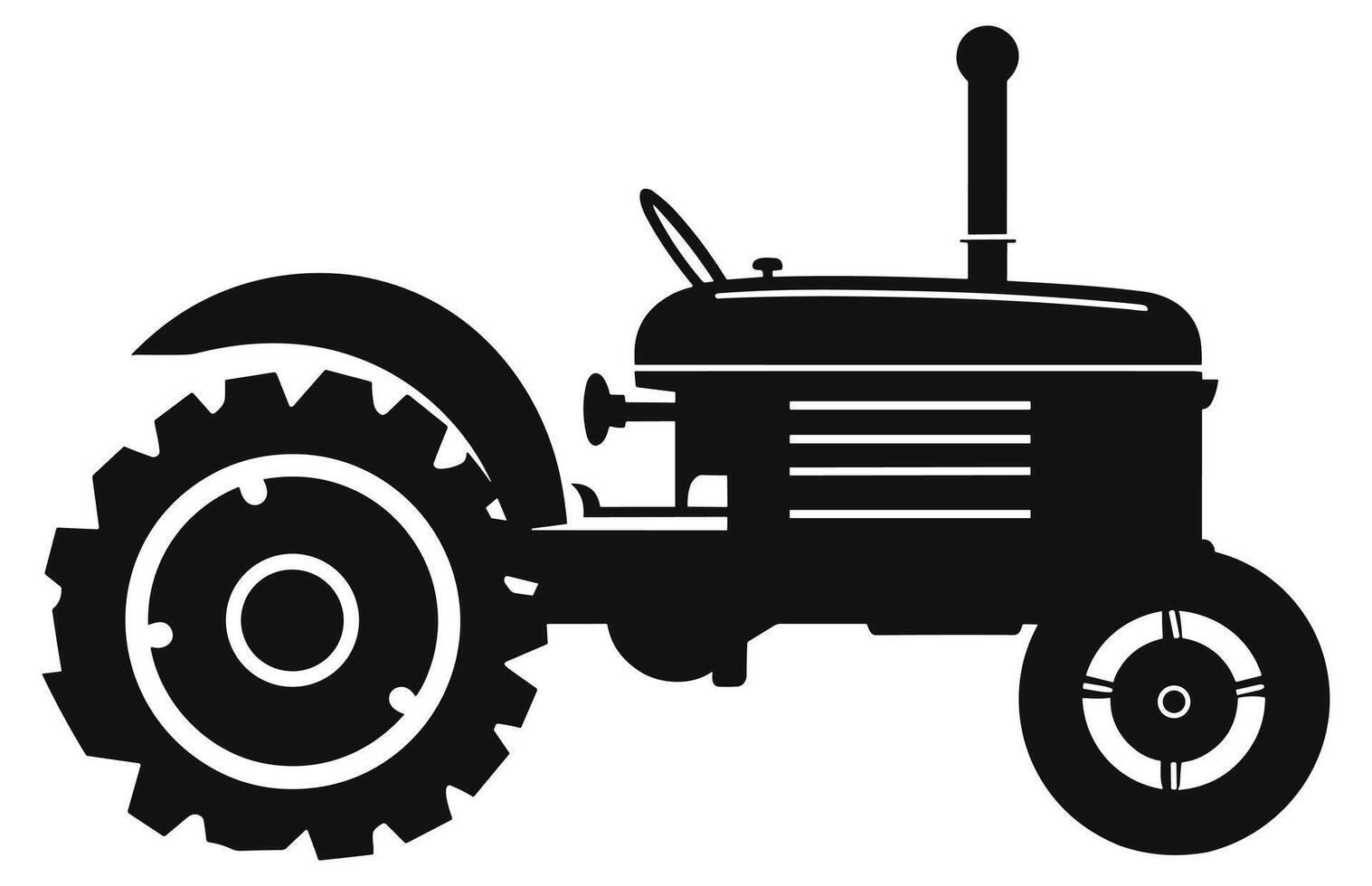 Steampunk Tractor Silhouette, Tractors Vector Silhouette,Tractor Silhouettes Modern and Antique,