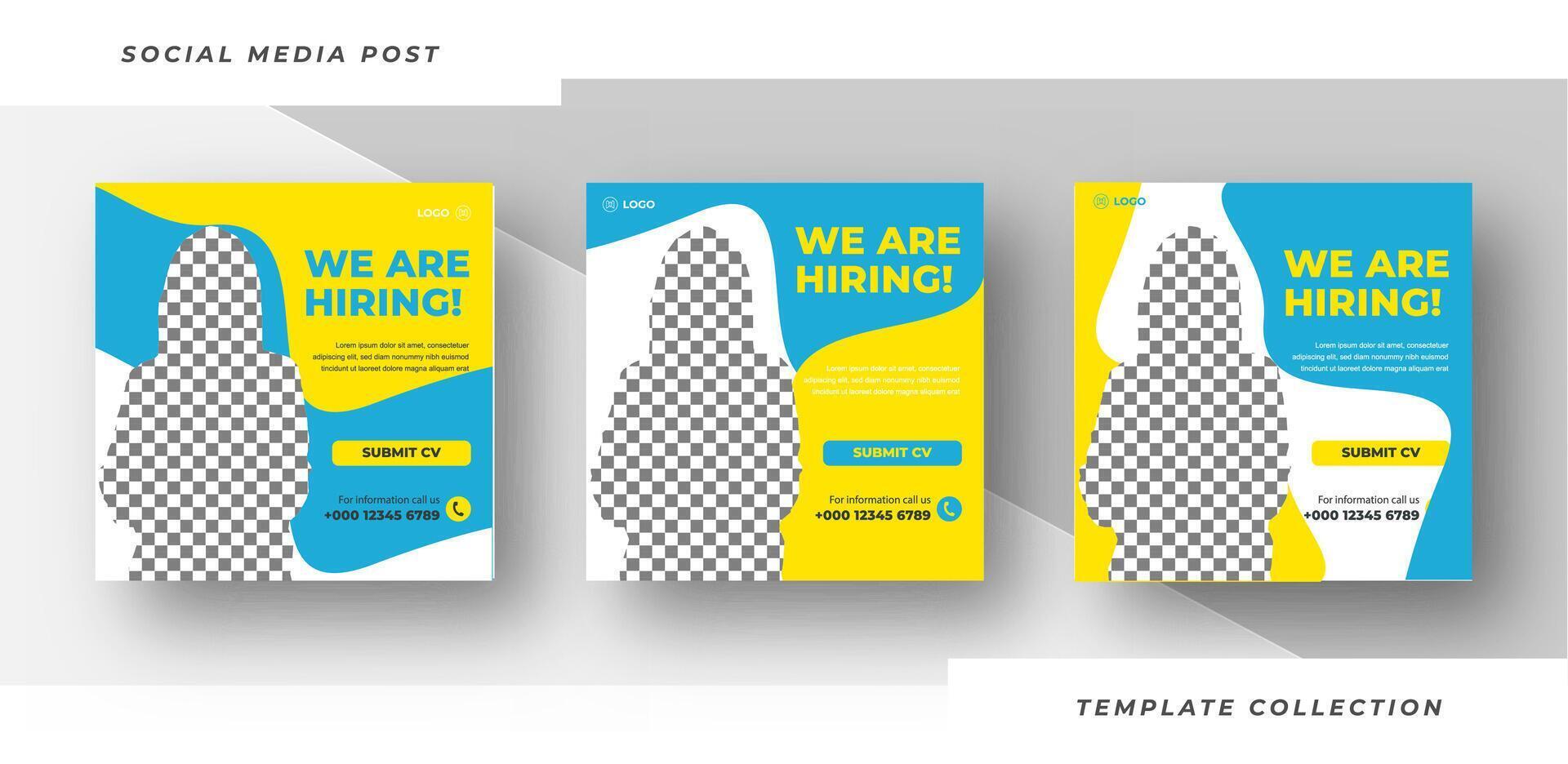 We are hiring square web banner design social media post banner design template vector
