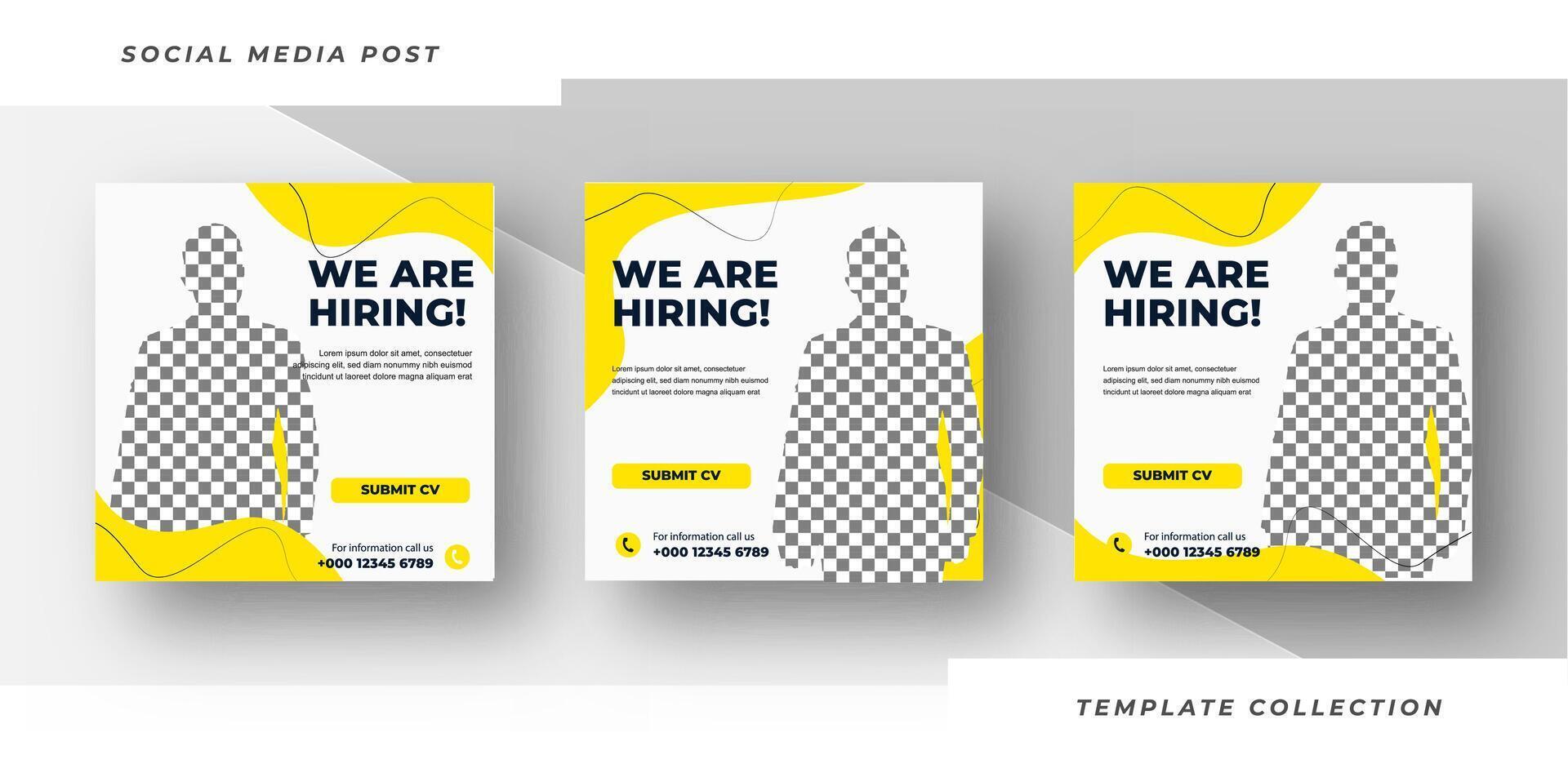 We are hiring square web banner design social media post banner design template vector