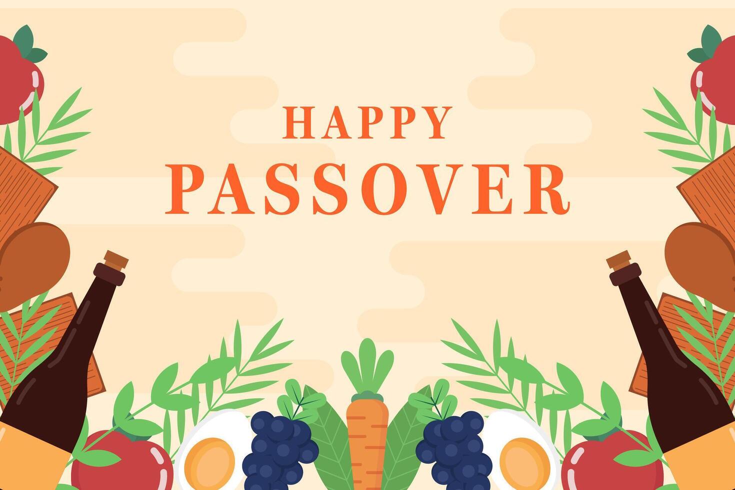 flat happy passover background illustration vector design