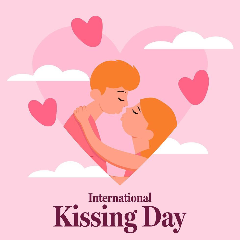 international kissing day illustration vector design