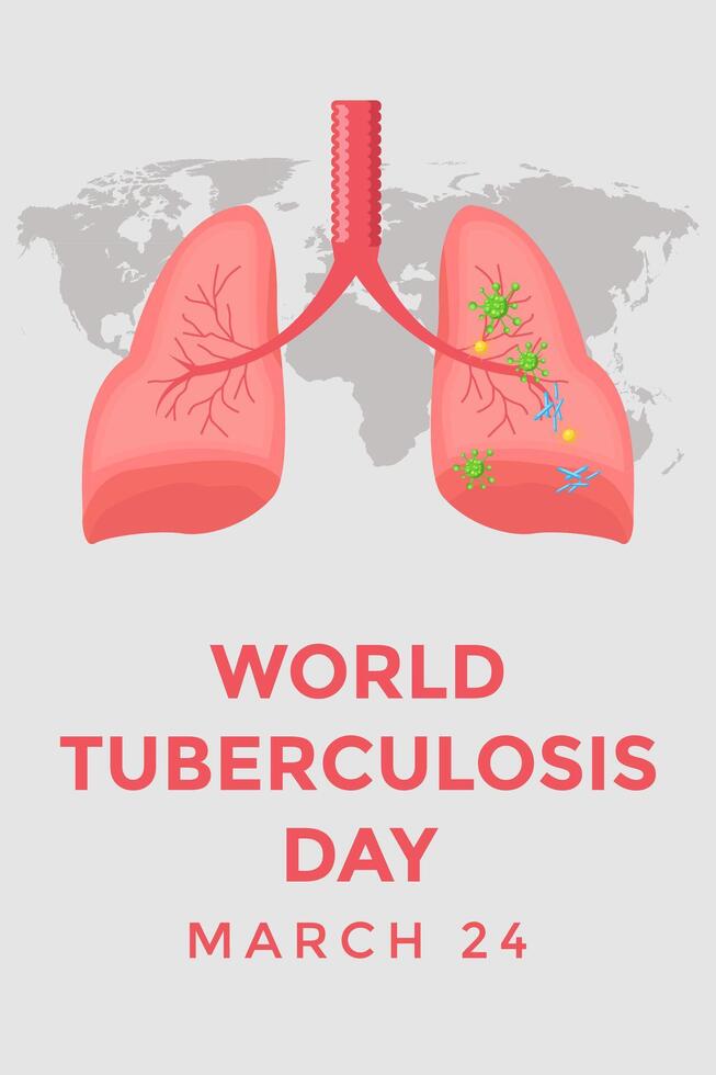 world tuberculosis day vertical banner illustration vector