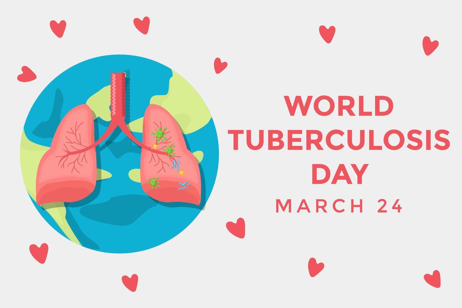 flat design vector world tuberculosis day background illustration