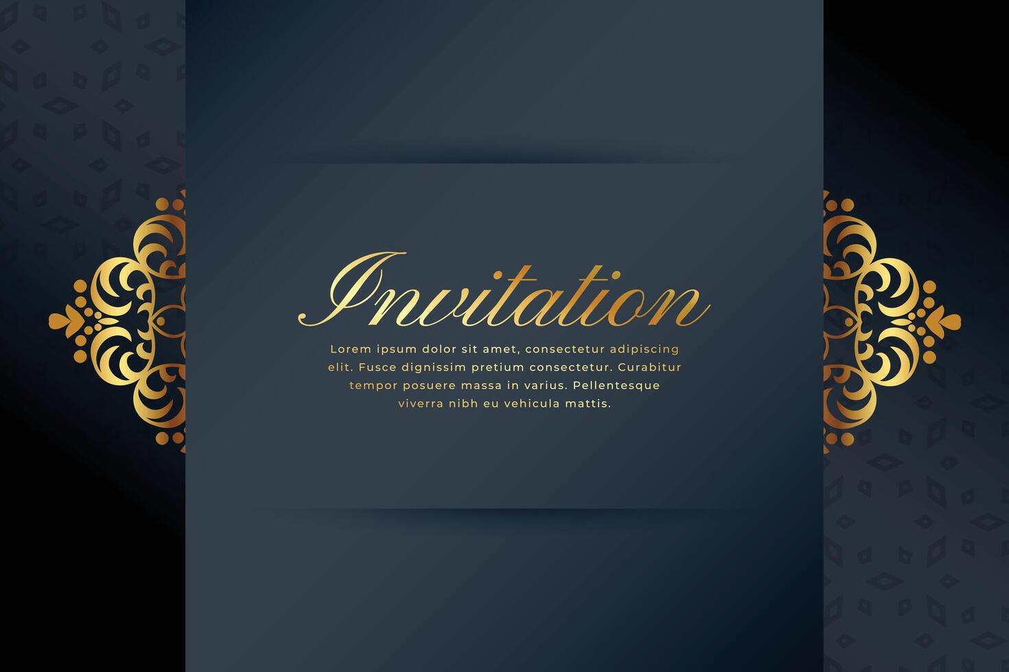 elegant golden swirl dark background design for invitation vector