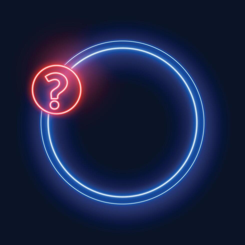 neon style question mark with text space vector