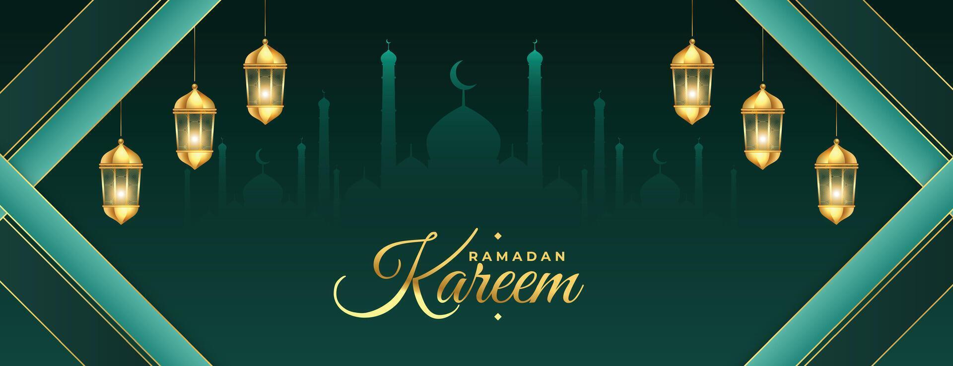 decorativo Ramadán kareem iftar estacional bandera diseño vector