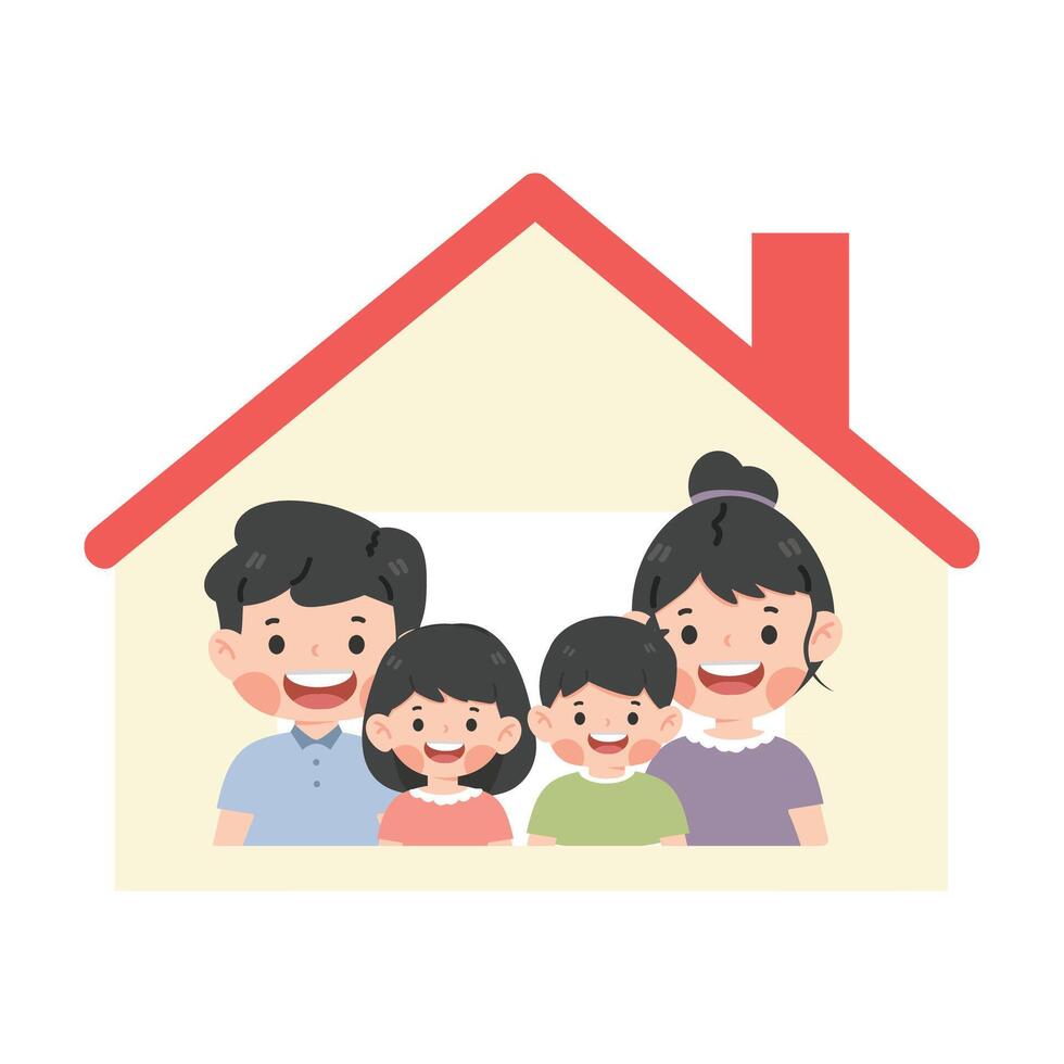 Stay Home With Family vector