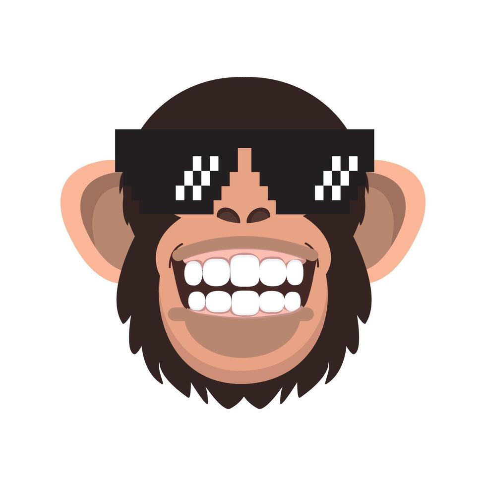 Cool monkey wearing glasses  cartoon vector