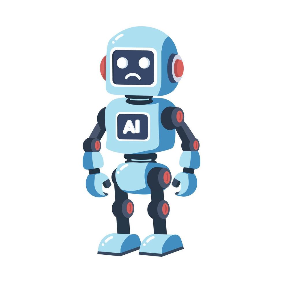 robot ai character in flat vector