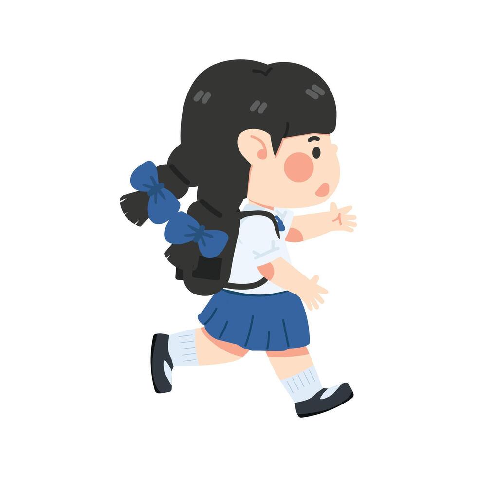 Girl student with backpack education school vector