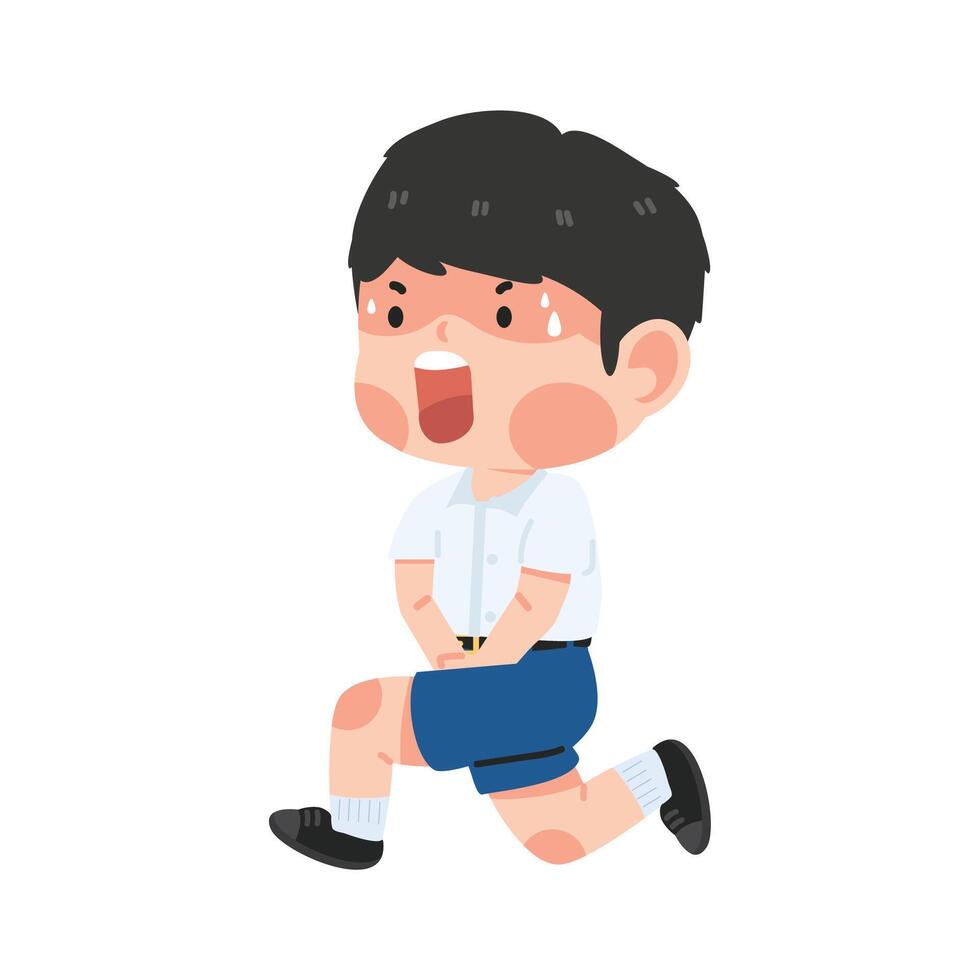 Kid Student boy need a pee vector