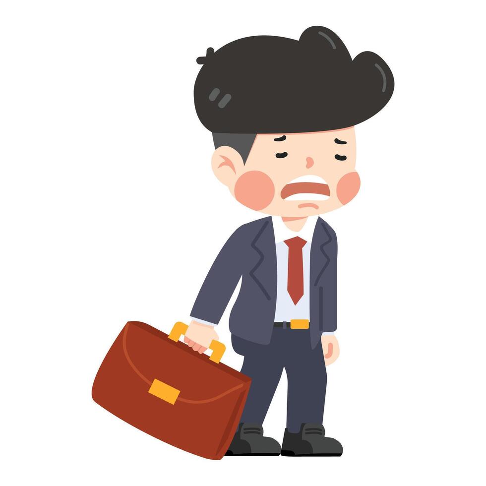 business man  feeling tired Cartoon vector
