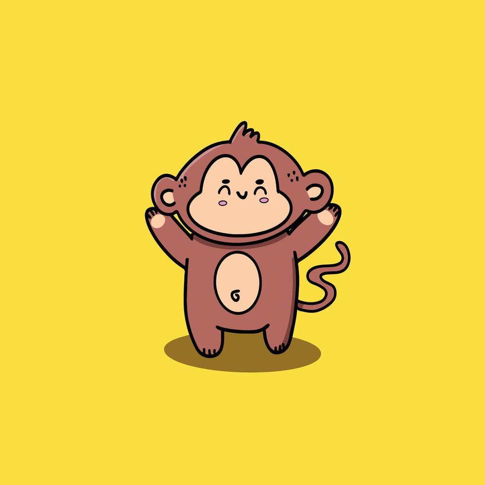 Happy monkey cute monkey vector