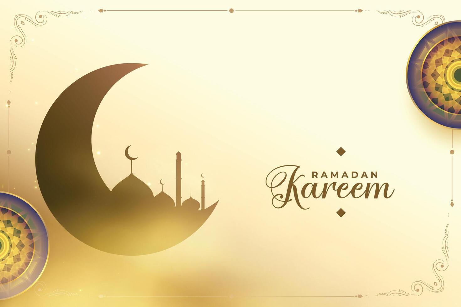 religious eid and ramadan kareem wishes background vector