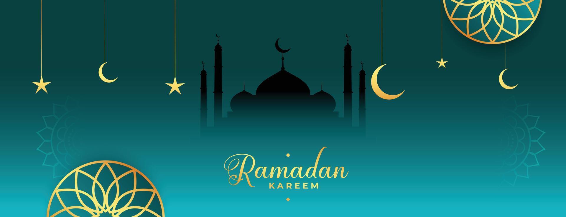 ramadan kareem muslim festival wishes banner design vector