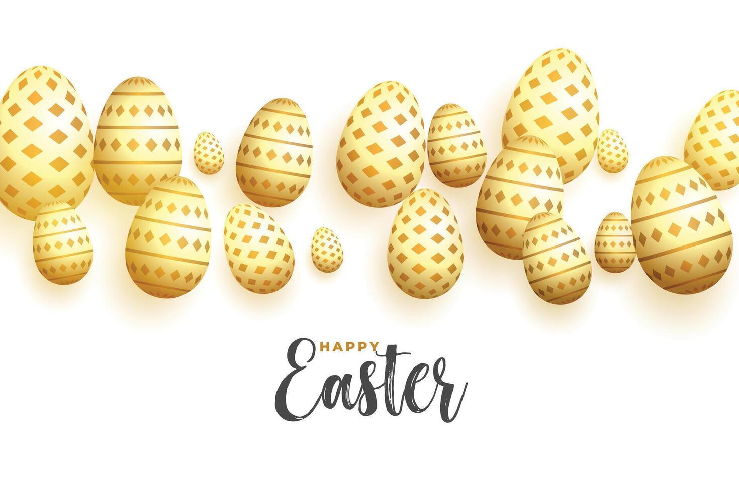 decorativo dorado huevos contento Pascua de Resurrección día antecedentes vector
