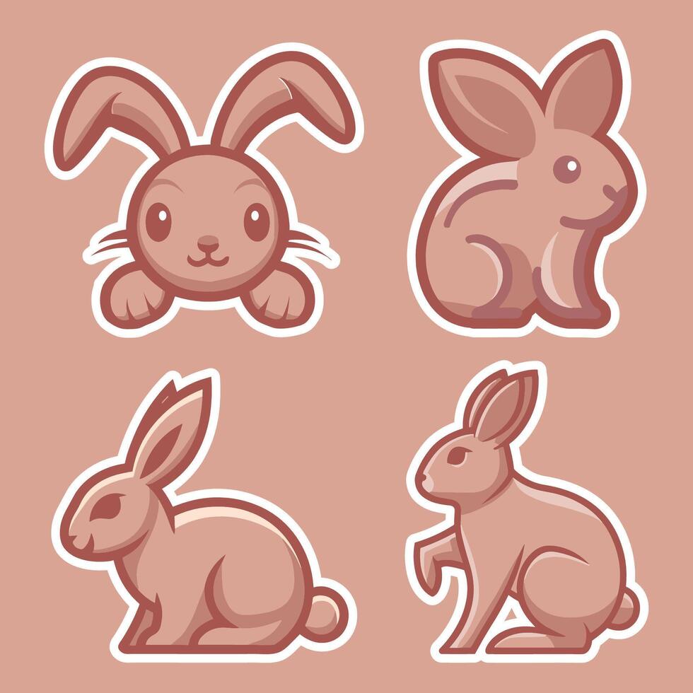 modern and clean vector logo set of bunny 2