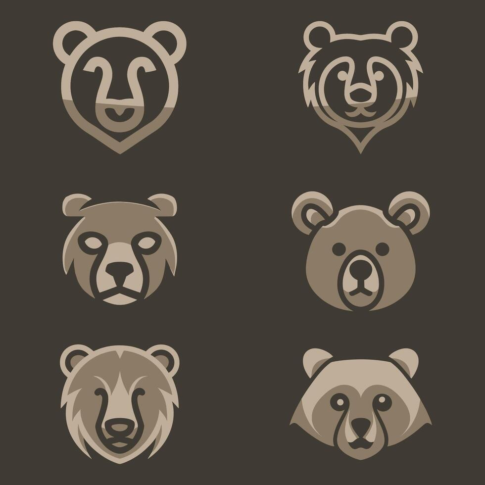 vector logo of a bear with a modern and minimalist