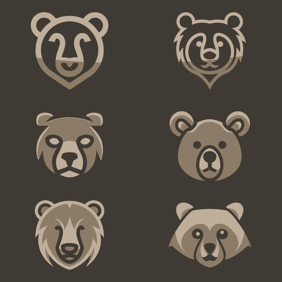 vector logo of a bear with a modern and minimalist