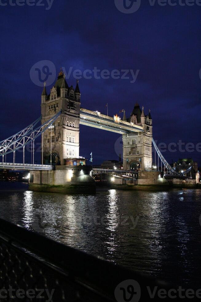 Tower Bridge in London during the blue hour photo