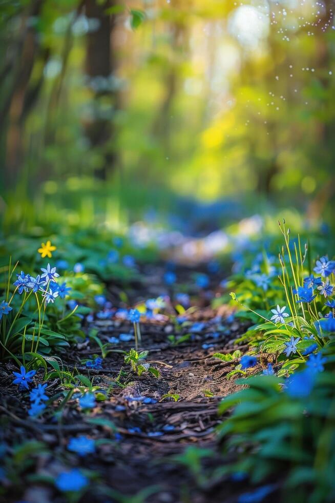 ai generado en medio de floreciente flores, señales de nuevo vida y esperanza foto