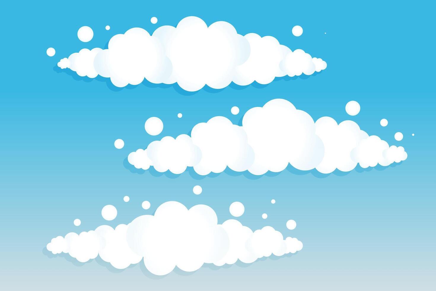 3d style cartoon clouds icon in set vector