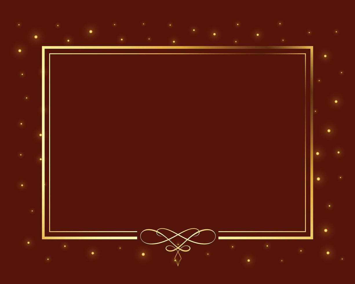royal calligraphic frame in golden color vector