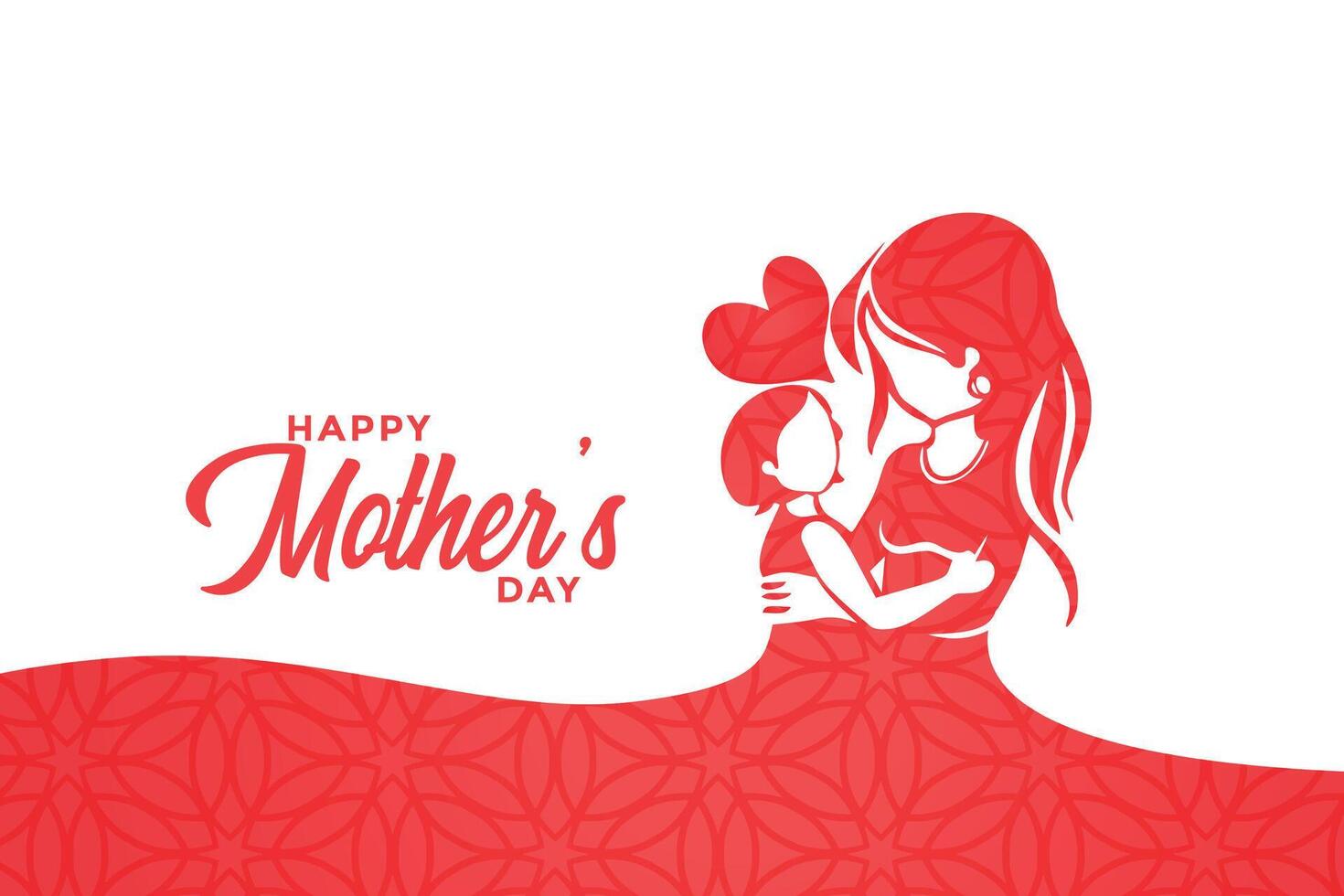 happy mothers day mom and child love greeting design vector