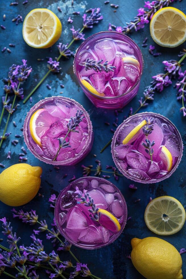 AI generated Lavender lemonade seen on background photo